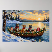 Poster Noël en bateau avec Pitbull (Devant)