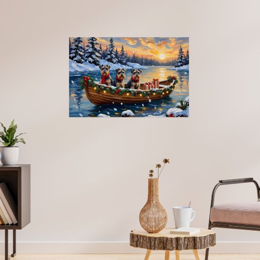 Poster Noël en bateau avec Schnauzer (Salon 3)