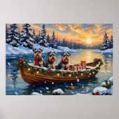 Poster Noël en bateau avec Schnauzer (Devant)