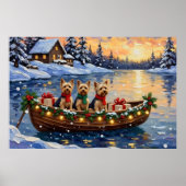 Poster Noël en bateau avec Yorkipoo (Devant)