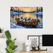 Poster Noël en bateau maltais (Bureau à domicile)