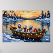 Poster Noël en bateau maltais (Devant)