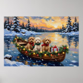 Poster Noël en bateau pour Cockapoo (Devant)