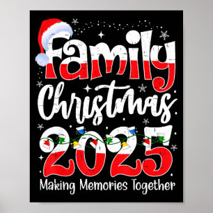 Poster Noël en famille 2025 tenue de Noël assortie pour l