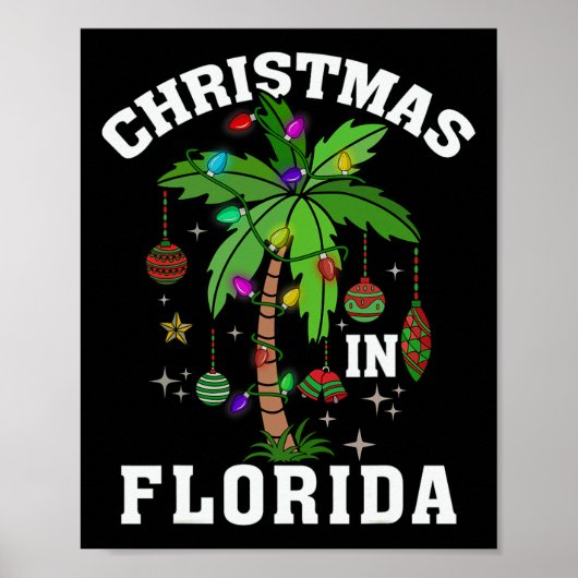 Poster Noël En Floride Pont Le Palmier Xmas Winte (Devant)