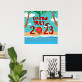 Poster Noël en juillet 2023 Watermelon Beach (Bureau à domicile)