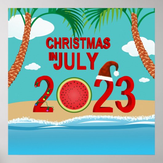 Poster Noël en juillet 2023 Watermelon Beach (Devant)