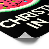 Poster Noël En Juillet Avec Pastèque Pour L'Été (Coin)