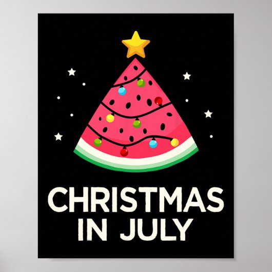 Poster Noël En Juillet Avec Pastèque Pour L'Été (Devant)