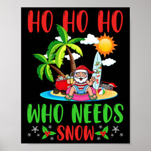Poster Noël en Juillet Drôle d'été Ho Ho Ho Qui a Besoin