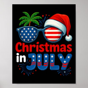 Poster Noël en juillet Été Plage Hawaï Santa États-Unis F