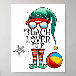 Poster Noël en Juillet Famille de Lutin Amoureux de la Pl