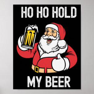 Poster Noël en juillet Ho Ho Tiens ma bière Santa Eté 
