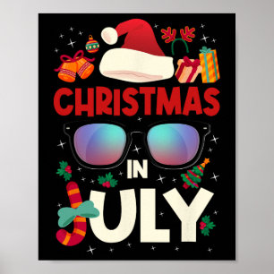 Poster Noël en juillet Joyeux Noël Eté Drôle San