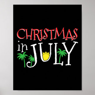 Poster Noël en juillet Joyeux Noël Eté Drôle San