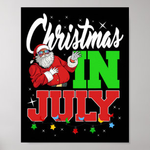 Poster Noël en juillet Joyeux Noël Eté Drôle San