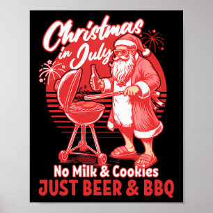 Poster Noël En Juillet Pas De Cookies Au Lait Juste Bbq S