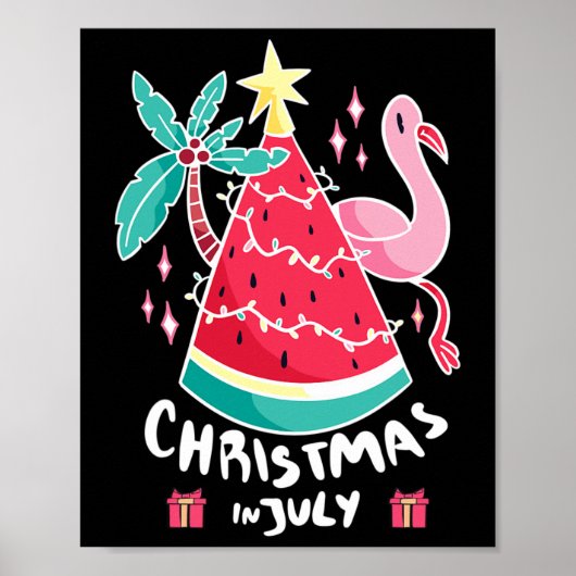 Poster Noël en Juillet Pastèque Arbre de Noël d'Été (Devant)
