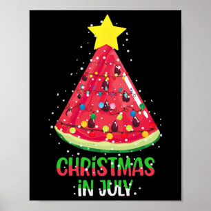Poster Noël en juillet Pastèque Arbre de Noël d'été