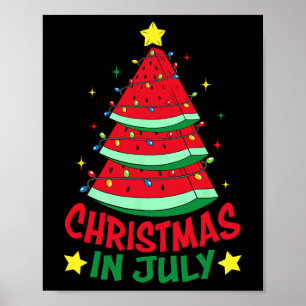Poster Noël en juillet Pastèque Arbre de Noël d'été Homme