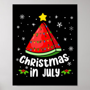 Poster Noël en juillet Pastèque Drôle d'été Plage Xm