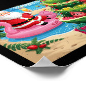Poster Noël En Juillet Pastèque Noël Plage Père Noël (Coin)