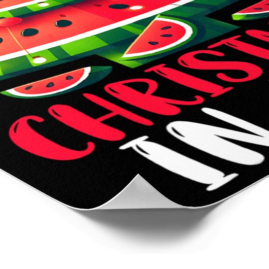 Poster Noël En Juillet Pastèque Xmas Arbre Hommes Femmes (Coin)