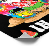 Poster Noël En Juillet Père Noël Tie Dye Surf D'Été Surfi (Coin)