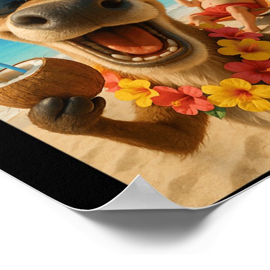 Poster Noël En Juillet - Reindeer Selfie Père Noël Garys (Coin)