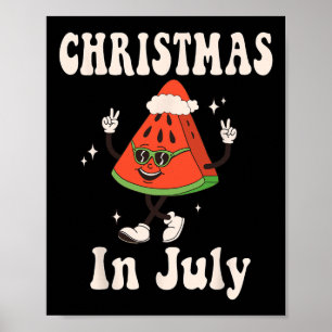 Poster Noël en juillet Rétro Pastèque Enfants Garçons Tou