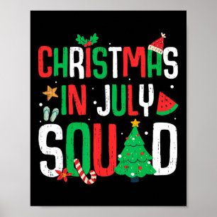 Poster Noël En Juillet Squad Drôle Summer Beach Vacatio