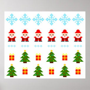 Poster Noël en pixel art