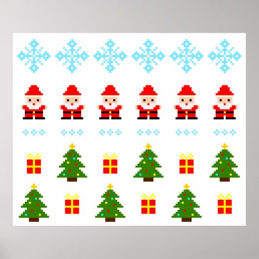 Poster Noël en pixel art (Devant)