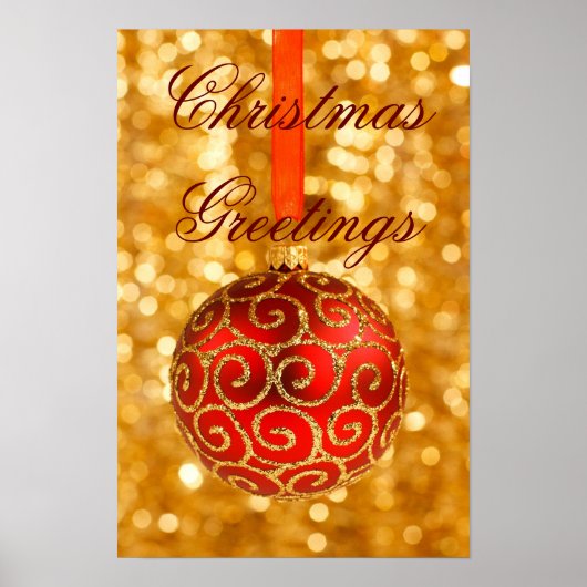 Poster Noël En Rouge Et En Or (Devant)