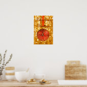 Poster Noël En Rouge Et En Or (Cuisine)