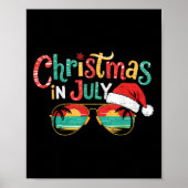 Poster Noël ensoleillé En Juillet Été Noël Plage Vacati (Devant)