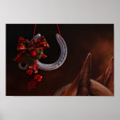 Poster Noël équestre pendre en fer à cheval Photo (Devant)