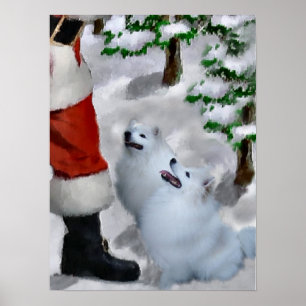Poster Noël Eskimo Chien américain