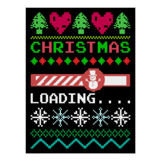 Poster Noël est en train de charger amusant laide de Noël