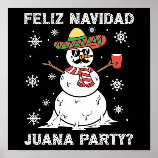 Poster Noël Feliz Navidad Juana Cool de la fête mexicaine (Devant)