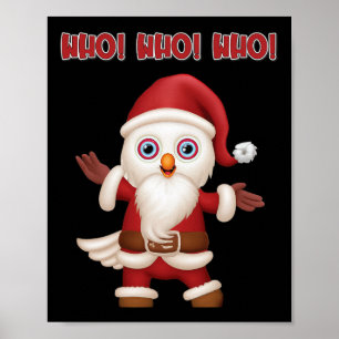 Poster Noël festif de père Noël Owl