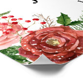 Poster Noël Floral Foliage Mariage d'hiver Bienvenue (Coin)