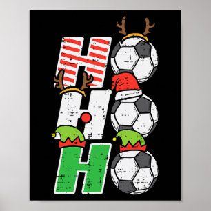 Poster Noël Footll Ho Ho Ho Football Xmas Sport Hommes Fe