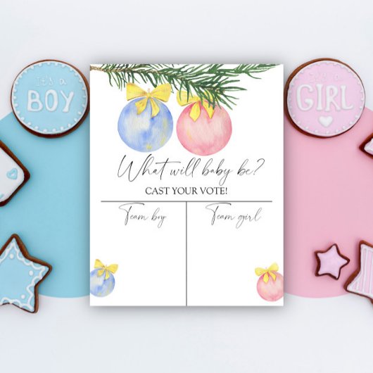 Poster Noël Genre révéler Carte garçon ou fille