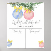 Poster Noël Genre révéler Carte garçon ou fille (Devant)