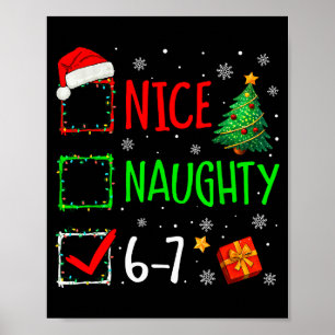 Poster Noël Gentil Vilain 67 Brainrot Drôle 6-7 Mème