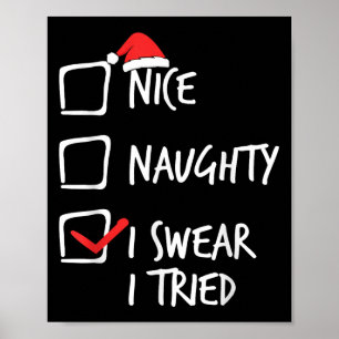 Poster Noël Gentil Vilain Je Jure J'ai Essayé Xmas Assort