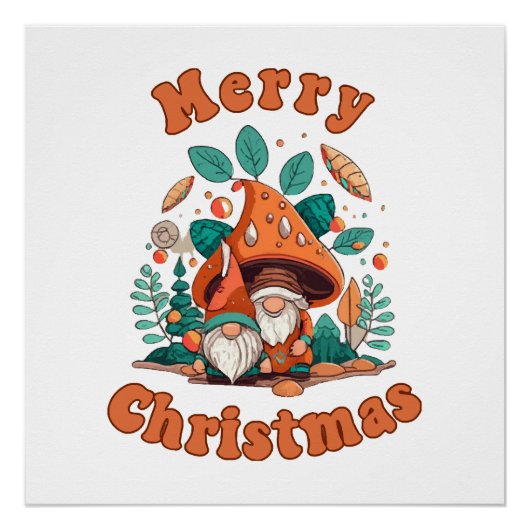 Poster Noël Gnome Rétro (Devant)