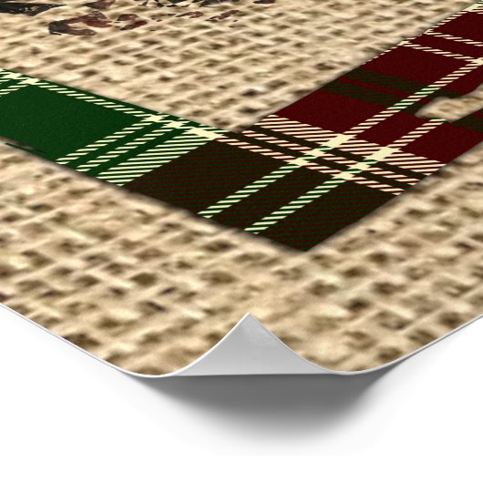 Poster Noël Gnome Sweet Gnome Camion Rouge Plaid Rustique (Coin)