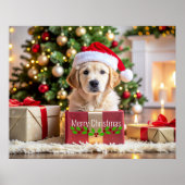 Poster Noël Golden Retriever (Devant)